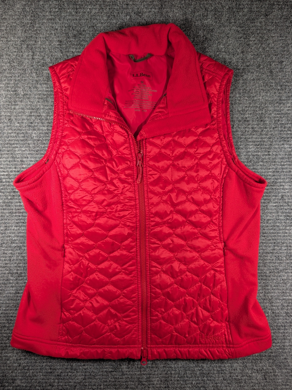 L.L. Bean Quilted Fleece Thinsulate Puffer Vest Women's Medium Reg. Bright Red